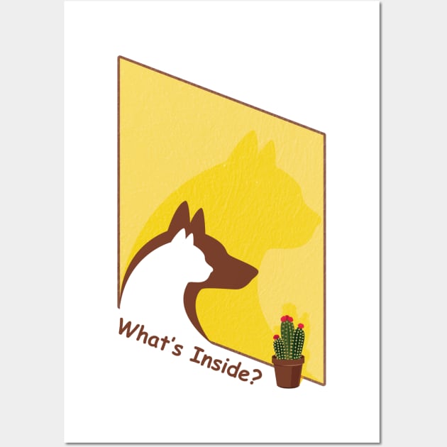 Cat And Dog: What's Inside Wall Art by POD Anytime